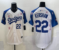 Nike Los Angeles Dodgers #22 Clayton Kershaw White Blue 2025 Tokyo Series Jersey