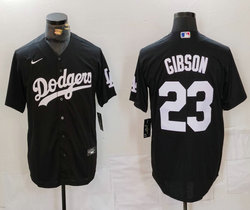 Nike Los Angeles Dodgers #23 Kirk Gibson Black Game Authentic Stitched MLB Jersey