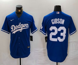 Nike Los Angeles Dodgers #23 Kirk Gibson Blue Game Authentic Stitched MLB Jersey