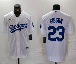 Nike Los Angeles Dodgers #23 Kirk Gibson White Game Authentic Stitched MLB Jersey