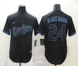 Nike Los Angeles Dodgers #24 Black Mamba Black Shadow Authentic Stitched MLB Jersey