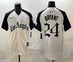 Nike Los Angeles Dodgers #24 Kobe Bryant White Black 5(V) Joint MLB Jerseys