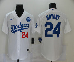 Nike Los Angeles Dodgers #24 Kobe bryant #24 White Game Authentic Stitched MLB Jerseys