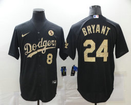 Nike Los Angeles Dodgers #24 Kobe bryant #8 Black fashion Authentic Stitched MLB jersey