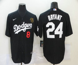 Nike Los Angeles Dodgers #24 Kobe bryant #8 Black game Authentic Stitched MLB jersey