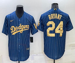 Nike Los Angeles Dodgers #24 Kobe bryant Blue Gold Number Throwback Authentic Stitched MLB jersey