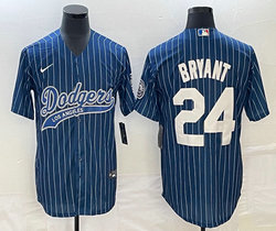 Nike Los Angeles Dodgers #24 Kobe bryant Blue Joint White stripe Stitched MLB Jersey