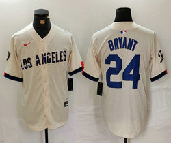Nike Los Angeles Dodgers #24 Kobe bryant Cream 2024 City Authentic Stitched MLB Jersey