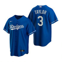 Nike Los Angeles Dodgers #3 Chris Taylor Blue Game Authentic Stitched MLB Jersey