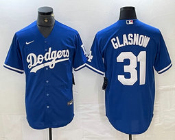 Nike Los Angeles Dodgers #31 Tyler Glasnow Blue Game Authentic Stitched MLB Jersey