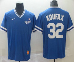Nike Los Angeles Dodgers #32 Sandy Koufax Pullover Throwback Authentic stitched MLB jersey