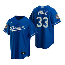 Nike Los Angeles Dodgers #33 David Price Blue 2020 World Series Game Authentic Stitched MLB Jersey