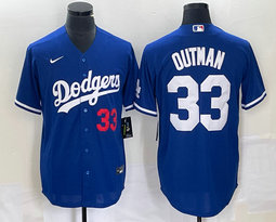 Nike Los Angeles Dodgers #33 James Outman Blue Game Authentic Stitched MLB Jersey