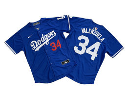 Nike Los Angeles Dodgers #34 Fernando Valenzuela Blue Limited MLB Jersey