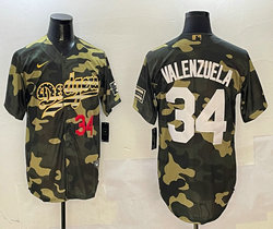 Nike Los Angeles Dodgers #34 Fernando Valenzuela Camo Joint Authentic Stitched baseball jersey