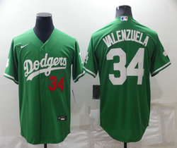 Nike Los Angeles Dodgers #34 Fernando Valenzuela Green Celtic Authentic Stitched MLB jersey