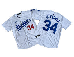 Nike Los Angeles Dodgers #34 Fernando Valenzuela White Limited MLB Jersey