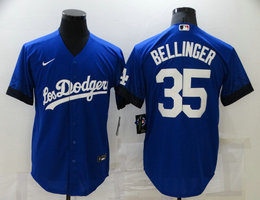 Nike Los Angeles Dodgers #35 Cody Bellinger Blue 2021 City Game Authentic Stitched MLB Jersey