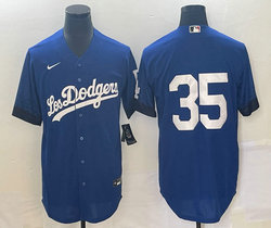 Nike Los Angeles Dodgers #35 Cody Bellinger Blue City no name Game Authentic Stitched MLB Jersey