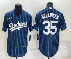 Nike Los Angeles Dodgers #35 Cody Bellinger Blue White stripe Authentic Stitched MLB jersey