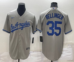 Nike Los Angeles Dodgers #35 Cody Bellinger Los Angeles Grey Game Authentic Stitched MLB Jersey