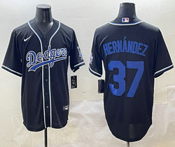 Nike Los Angeles Dodgers #37 Enrique Hernandez Black Fashion 3(III) Joint MLB Jersey