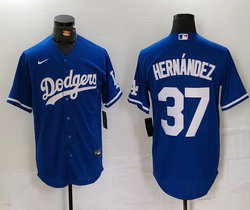 Nike Los Angeles Dodgers #37 Enrique Hernandez Blue Game MLB Jersey