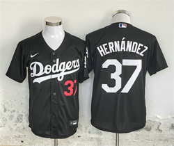 Nike Los Angeles Dodgers #37 Teoscar Hernández Black Stitched Baseball Jersey