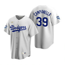 Nike Los Angeles Dodgers #39 Roy Campanella White 2020 World Series Champions Cooperstown Collection Jersey