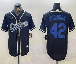 Nike Los Angeles Dodgers #42 Jackie Robinson Black Fashion Authentic Stitched MLB Jersey