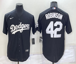 Nike Los Angeles Dodgers #42 Jackie Robinson Black Inverted Legend Authentic Stitched MLB Jersey
