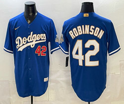 Nike Los Angeles Dodgers #42 Jackie Robinson Blue 2026 Gold Stadium Baseball Jersey