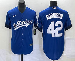 Nike Los Angeles Dodgers #42 Jackie Robinson Blue City Game MLB Jersey