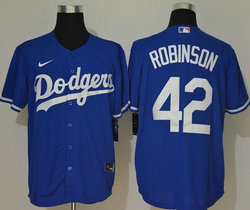 Nike Los Angeles Dodgers #42 Jackie Robinson Blue Game Authentic Stitched MLB Jersey