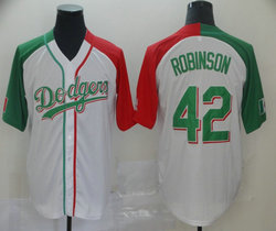 Nike Los Angeles Dodgers #42 Jackie Robinson Green Red Authentic Stitched MLB Jersey