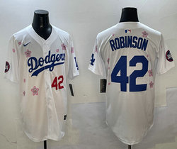 Nike Los Angeles Dodgers #42 Jackie Robinson White 2025 Tokyo Series Stitched MLB Jersey