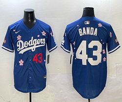 Nike Los Angeles Dodgers #43 Anthony banda Blue 2025 Tokyo Series Stitched MLB Jersey