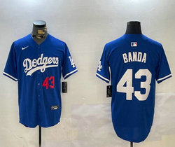 Nike Los Angeles Dodgers #43 Anthony banda Blue 43 front Authentic Stitched MLB Jersey