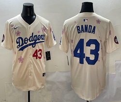 Nike Los Angeles Dodgers #43 Anthony banda Cream 2025 Tokyo Series Stitched MLB Jersey