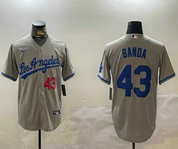 Nike Los Angeles Dodgers #43 Anthony banda Gray 43 front Authentic Stitched MLB Jersey