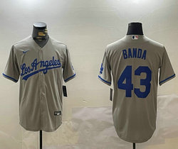Nike Los Angeles Dodgers #43 Anthony banda Gray Authentic Stitched MLB Jersey