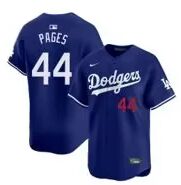 Nike Los Angeles Dodgers #44 Andy Pages Blue Red 6 front Authentic Stitched MLB Jersey