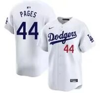 Nike Los Angeles Dodgers #44 Andy Pages White Red 44 front Authentic Stitched MLB Jersey