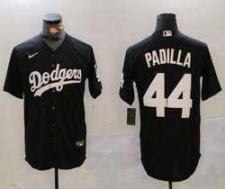 Nike Los Angeles Dodgers #44 Vicente Padilla Black Game Authentic Stitched MLB Jersey