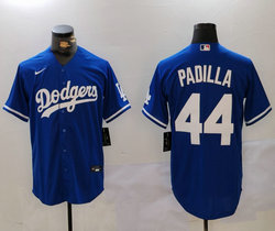 Nike Los Angeles Dodgers #44 Vicente Padilla Blue Game Authentic Stitched MLB Jersey