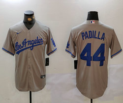 Nike Los Angeles Dodgers #44 Vicente Padilla Gray Angeles Game Authentic Stitched MLB Jersey