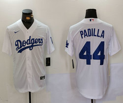 Nike Los Angeles Dodgers #44 Vicente Padilla White Game Authentic Stitched MLB Jersey
