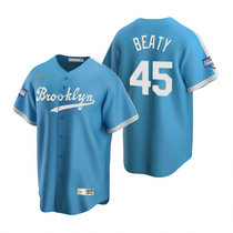 Nike Los Angeles Dodgers #45 Matt Beaty Light Blue 2020 World Series Champions Cooperstown Collection Jersey