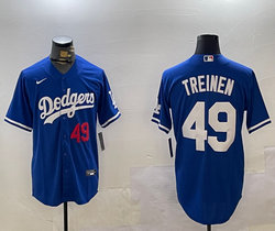 Nike Los Angeles Dodgers #49 Blake Treinen Blue Authentic Stitched MLB Jersey