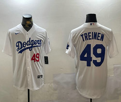 Nike Los Angeles Dodgers #49 Blake Treinen White Authentic Stitched MLB Jersey